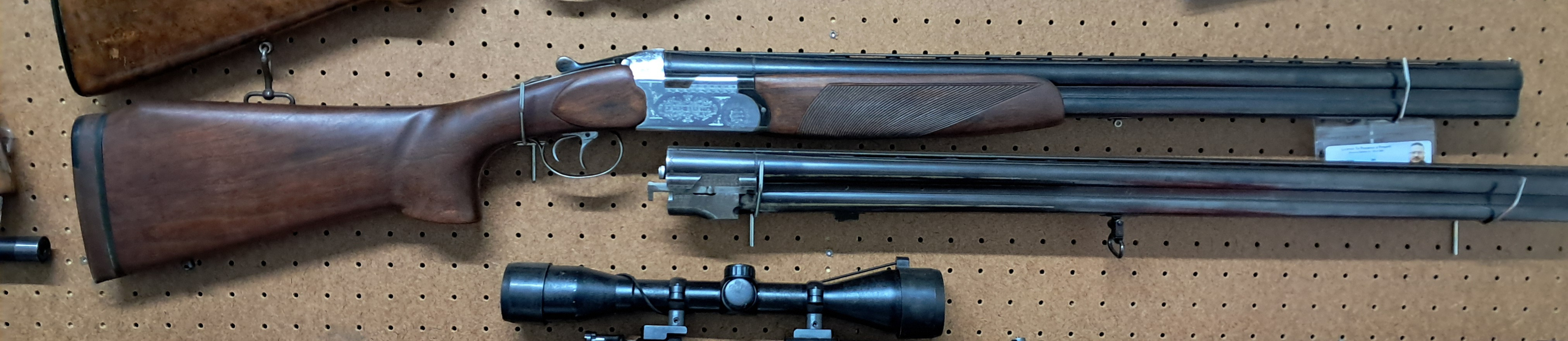Beretta 56e side by side 12 ga with spare barrel set
